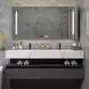 Light luxury rock board Bathroom cabinet One-piece basin combination Modern simple sink Powder room sink table Intelligent mirror wall cabinet