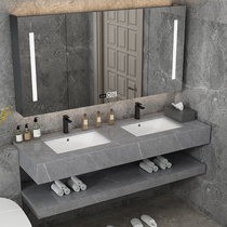 Rock board one bathroom cabinet combination modern light luxury bathroom wash wash basin wall sink basin bathroom cabinet
