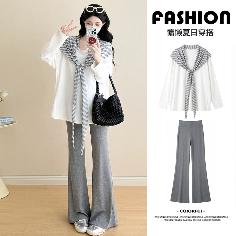 Maternity Wear Summer Suit 2026 New White Long-Sleeved T-Shirt Top Women's Spring and Autum Loose Cotton Bottoming Shirt Maternity Wear Summer Suit 2026 New White Long-Sleeved T-Shirt Top Women's Spring and Autum Loose Cotton Bottoming Shirt