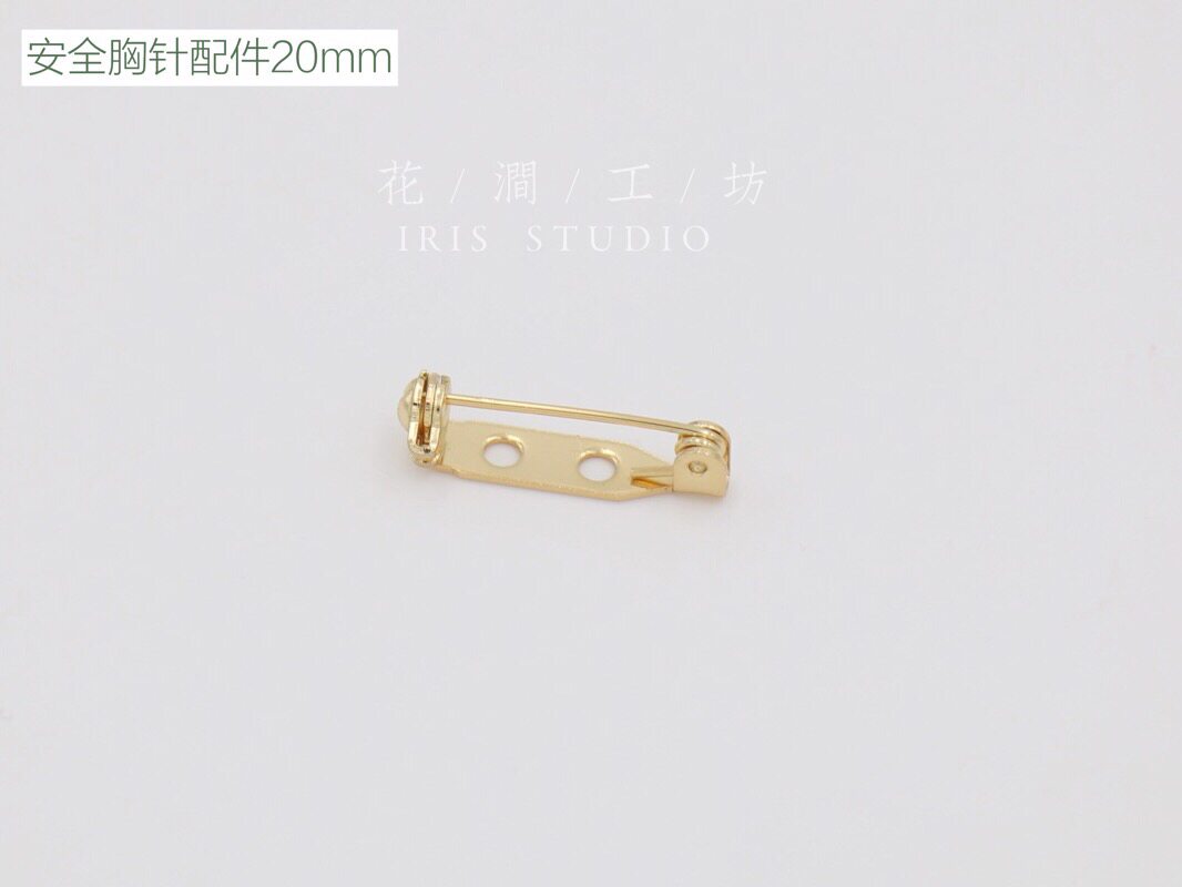 Huajian Workshop 24K copper plated package real gold safety rotating pin brooch bottom support DIY jewelry accessories with holes