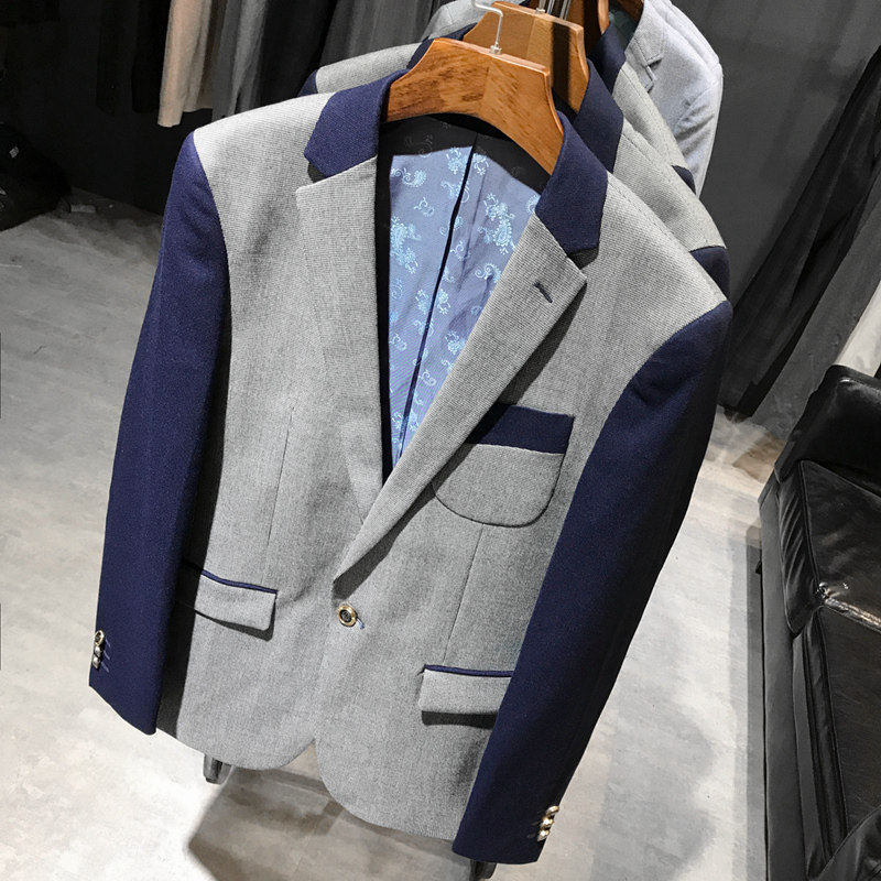 男士春秋款 修身免烫休闲西服 图11