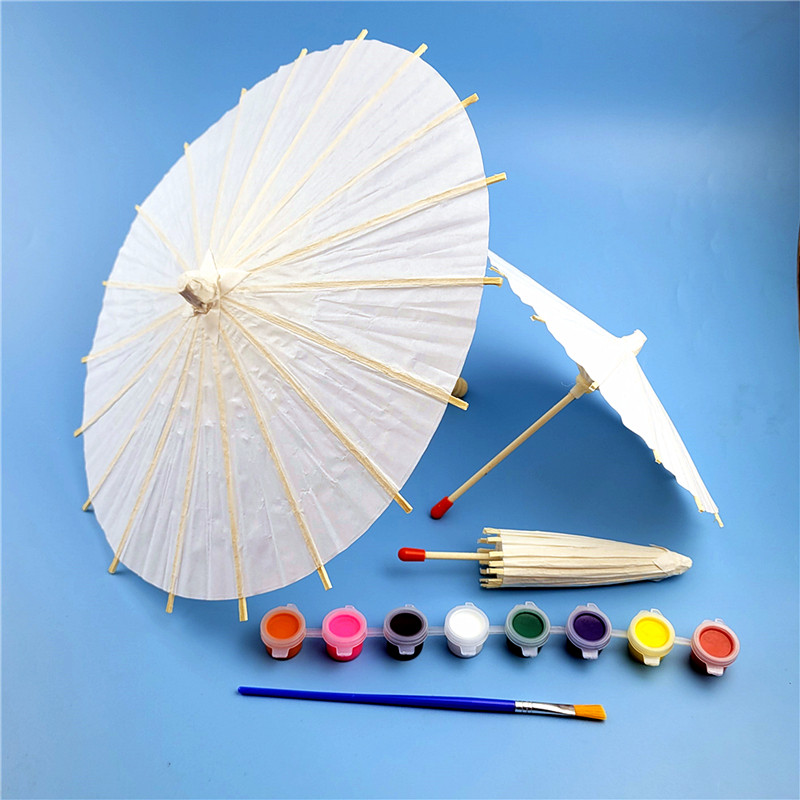 Oil paper umbrella diy hand painted umbrella graffiti painted props kindergarten blank children hand-drawn umbrella material