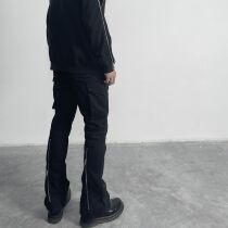 ROOLRREN full cotton washed micro horn calf zipper kenijima Tongan vibe casual tooling long pants