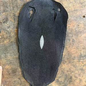 Black White-Eye Pearl Fish Skin Knife Handle, Wear-Resistant Phone Case Strap Inlaid with Handmade DIY Special Leather Material