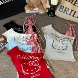 Летний сексуальный комплект, приталенная футболка с коротким рукавом, топ с чашечками