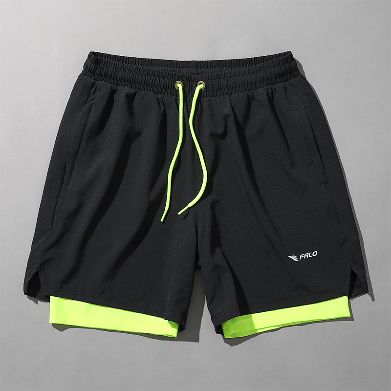 Men's New Style Swim Trunks, Double-Layered, Anti-Exposure, Anti-Embarrassment, Quarter-Length Pants, Hot Spring Swimming Quick-Drying Shorts, Sports Fitness Pants