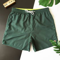 Big shorts men loose solid color beach swimming trunks Large size quick-drying four-point loose swimming trunks lined surf pants tide