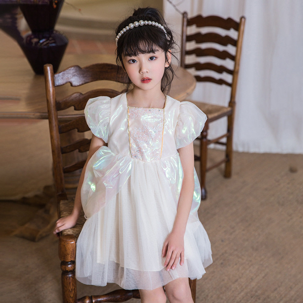 UK next sara Children's dress 2022 Summer new women's baby foreign web yarn splicing princess dress