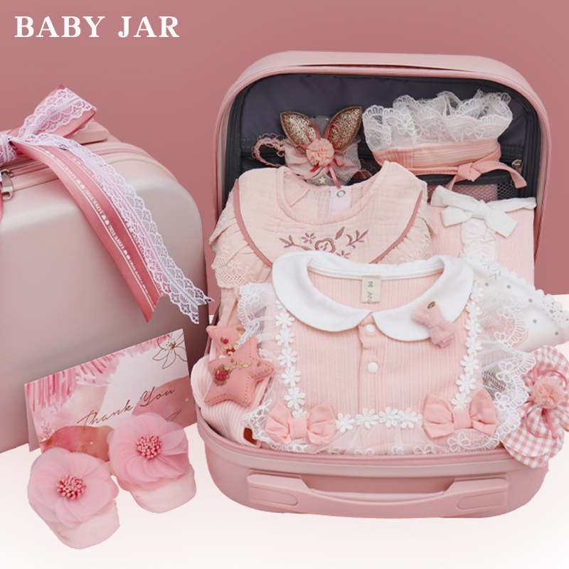 Newborn baby clothes gift box set baby full moon birthday meet to send gifts high-end spring and summer princess girl