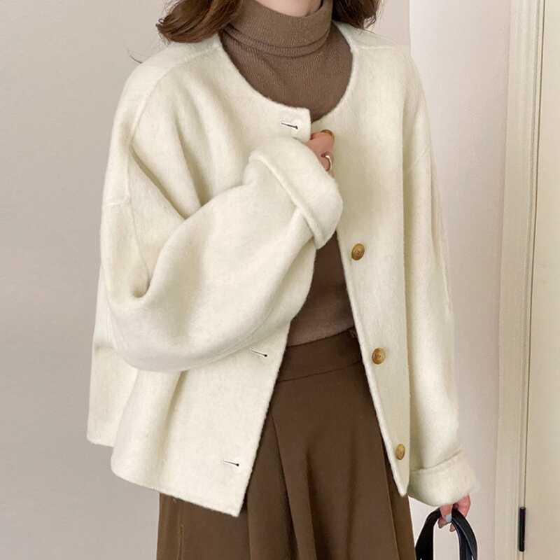 High-End Double-Sided Wool Coat for Women 2026 New Korean Style Autumn and Winter Short Slim-Fit Woolen Jacket for Petite Figures High-End Double-Sided Wool Coat for Women 2026 New Korean Style Autumn and Winter Short Slim-Fit Woolen Jacket for Petite Figures