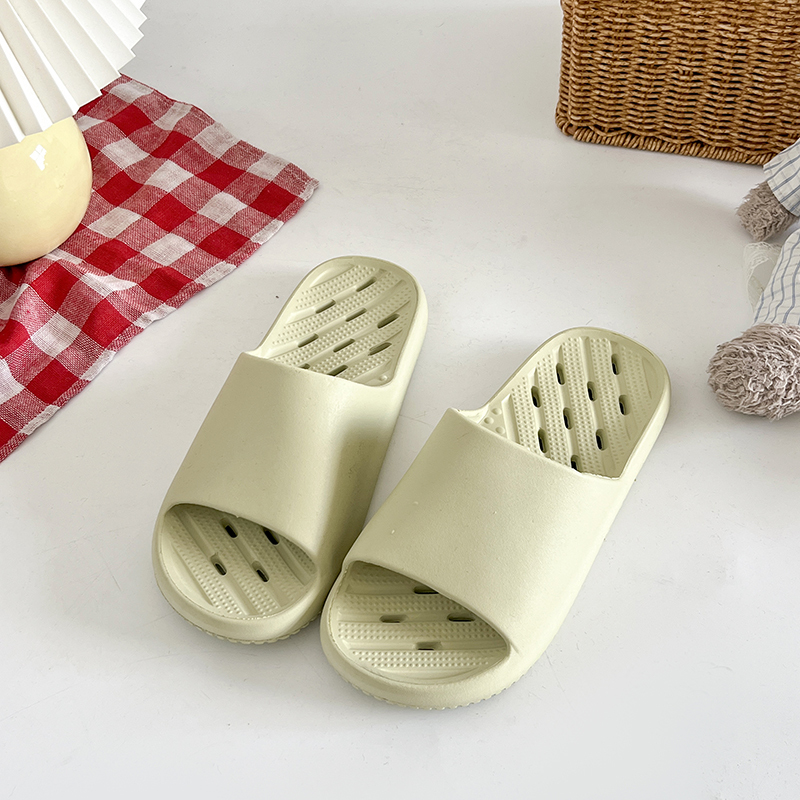 Green Bathroom Slippers for Men and Women, Shower Sandals, Water-Draining, Quick-Drying, Non-Slip, Home Shoes, Thick-Soled, Floor-Silent, Slip-On Slippers