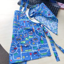 Childrens cotton apron triangle cap two-piece 110-130cm