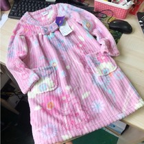 Autumn and winter parent-child girl coral velvet warm nightgown 120-170cm