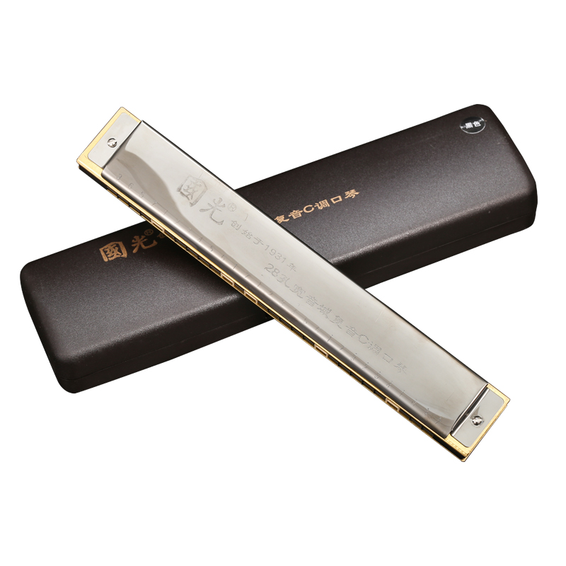 Shanghai Guoguang 28 Kong Wide Sound Domain Reyin Accent Accent C Harmonica Harmonica Beginner Beginner student Adult introductory blown musical instrument