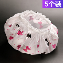 5 thick waterproof shower cap adult shower cap female bath headgear disposable kitchen cooking fume hat plus