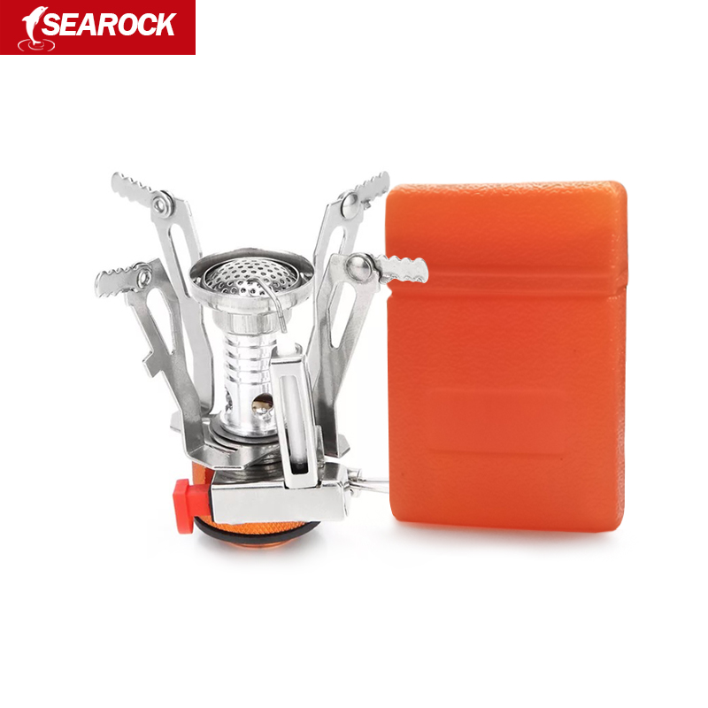 Sea Rock One-piece Furnace End Outdoor Camping Ultralight Portable Small Gas Stove FIRE WILD COOKING MINI STOVE EQUIPPED