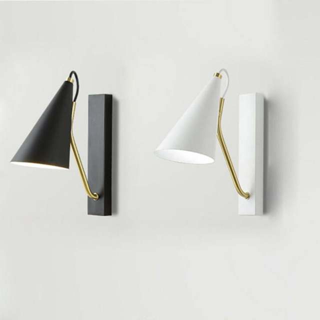 Nordic modern minimalist living room background wall hotel room bedroom bedside corridor aisle lamp creative horn wall lamp