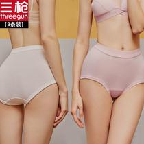 (3 6 pieces) Three guns womens underwear high waist size all age group Xinjiang cotton cotton triangle underwear