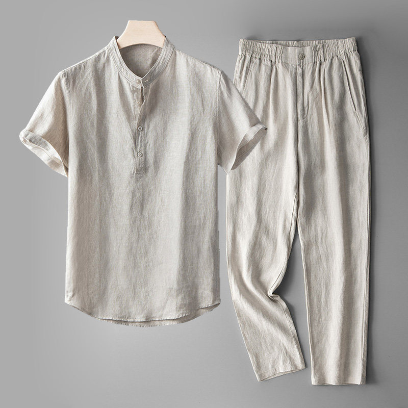 Linen Shirt Men's Short-Sleeved Summer Thin Loose Casual Pure Linen Men's Clothing Retro Trendy Chinese Style Men's Suit Linen Shirt Men's Short-Sleeved Summer Thin Loose Casual Pure Linen Men's Clothing Retro Trendy Chinese Style Men's Suit