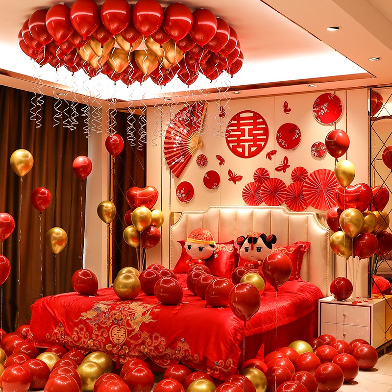 Wedding House Placement Suit Men's Party Wedding New House Woman Square Atmosphere Room Balloon Decoration Creative Romantic Supplies Big All