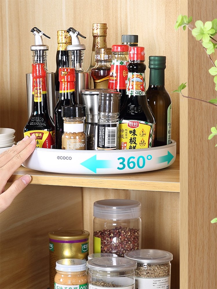 Japan imported MUJIΕ rotating seasoning rack kitchen countertop multi-functional soy sauce bottle seasoning storage