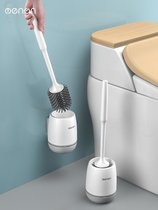 Japan imported MUJIE toilet brush no dead angle wash toilet brush wall hanging long handle silicone brush wall hanging household