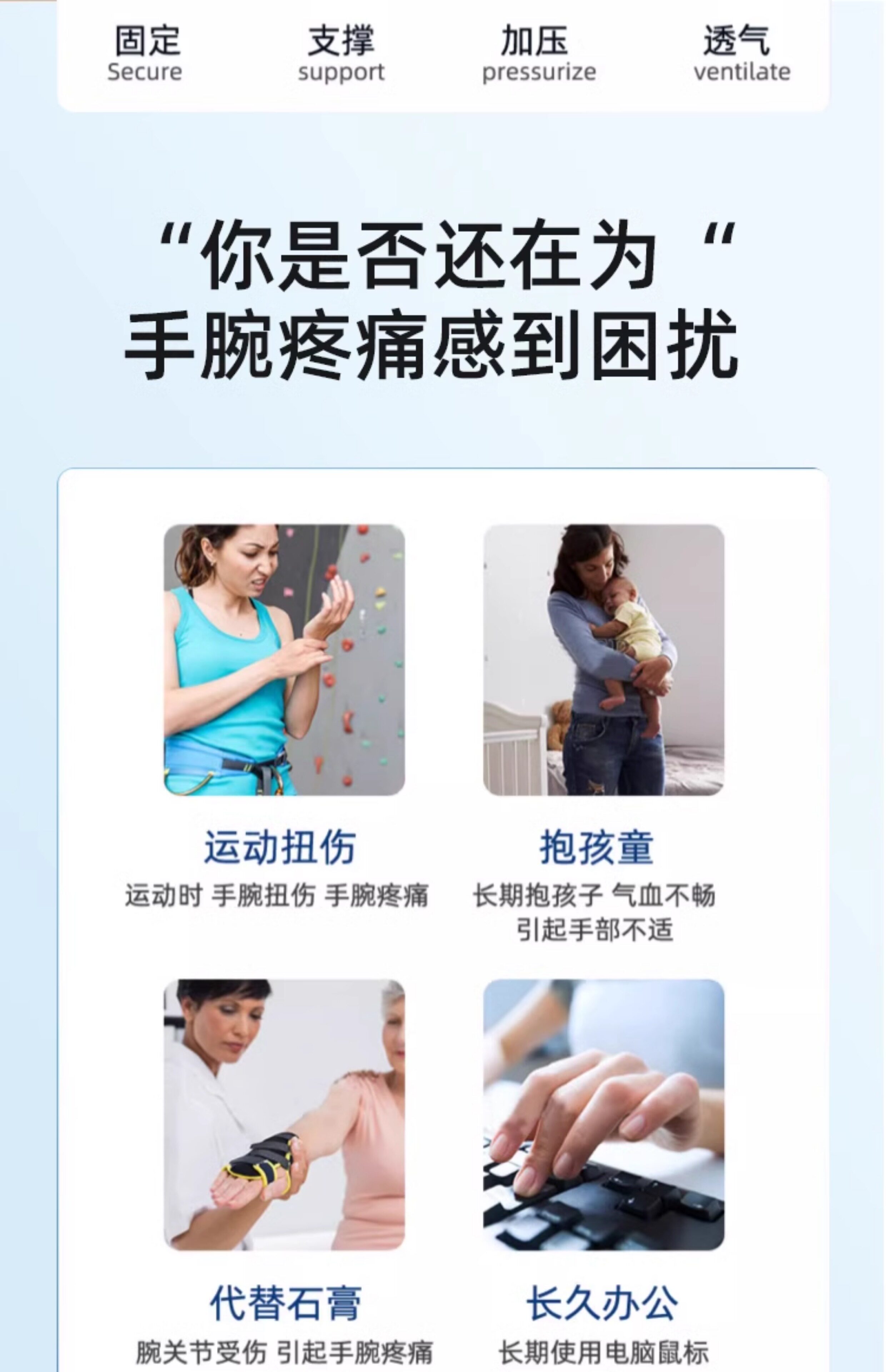 Движение запястья 美国-mft/tfcc损伤护腕扭伤腱鞘专用男女手关节骨折固定器支具套 Fly