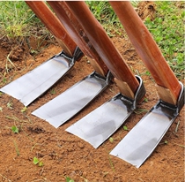 Pine Earth Wooden Handle Large Hoe Hoe Agricultural Open Mountain Digging Bamboo Shoots Large Hoe Hand Forged Long Handle Hoe Head Open Barren Wide Plate Hoe