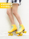 KSANA double-row roller skates, four-wheel adult men's and women's professional roller skates, figure shoes, shiny smooth skates