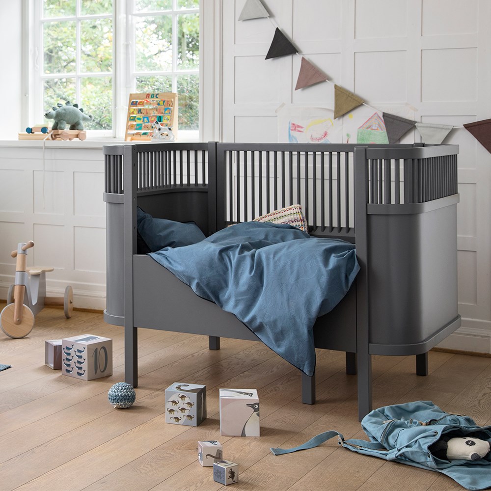 ins Nordic elliptical bed multi-function crib Sebra with the same baby bed Newborn bb imported solid wood children's bed