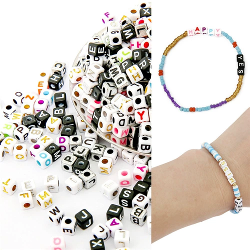 Акриловые квадратные бусины с буквами, аксессуар, аксессуары ручной работы, ручка, подвеска, браслет, 5x, x5, 5мм, английские буквы, DIY