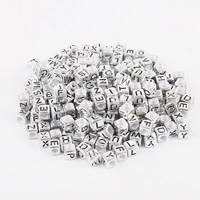 Бусины-буквы квадратные состаренное серебро диаметр отверстия 4мм 6×6мм 100 шт./пакет