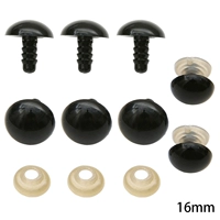 Черный диаметр около 16 мм, длина стержня около 10 мм, черные 50 пары/упаковка (1 глаз + 1 кожаная площадка - пара)