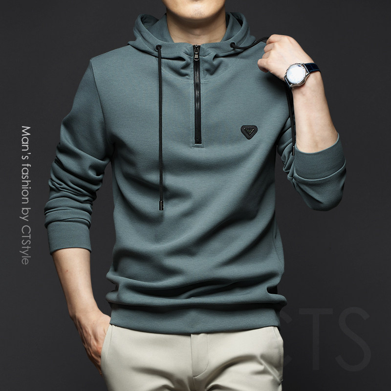 Spring Men's Hooded Sweatshirt Men's 2021 New Trend Top Casual Sports Loose Pullover Jacket Spring and Autumn