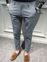 Spring trousers mens Korean version of the trend slim small feet 9 points suit pants 9 points pants Young mens casual pants pants