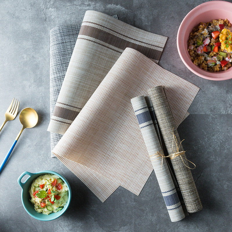 Nordic PVC Dining Mat Waterproof Home Dining Table Mat Western Dining Mat Day Style Dinner Plate Mat Cutlery Mat s Wind Dish Cushion