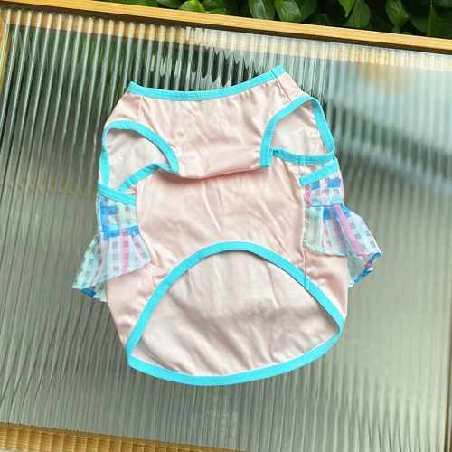 Это оригинальная летняя одежда для собак с участием фальшивой юбки Bichon, Schnauzer, Corgi Plaid Fake с двумя частями