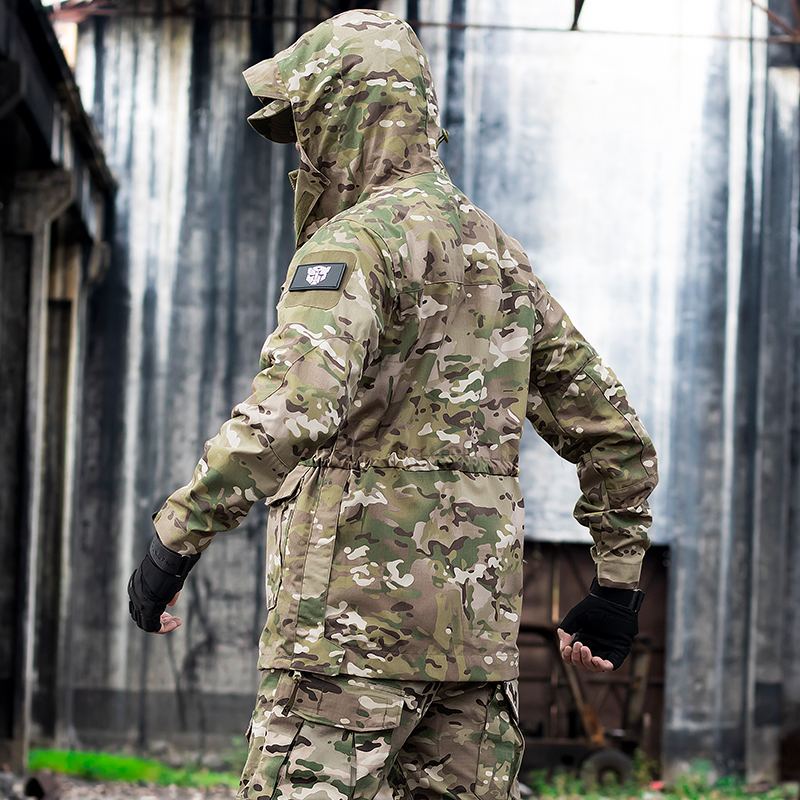 The new spy shadow tactical jacket m65 windbreaker army fan assault jacket men's outdoor waterproof python pattern camouflage clothing women's spring and autumn