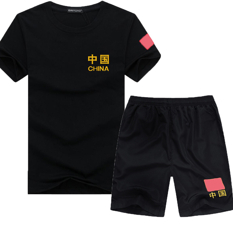 Military fans black short-sleeved t embroidery elastic tactical T-shirt Chinese summer new camouflage physical training suit for men and women