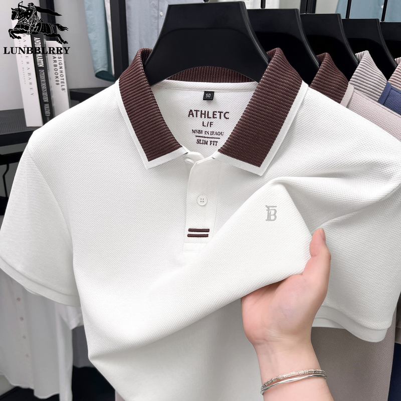 Brand Men's Clothing 2026 Summer New Short-Sleeved T-Shirt Men's Polo Shirt Pure Cotton T-Shirt Embroidered Half-Sleeved Top