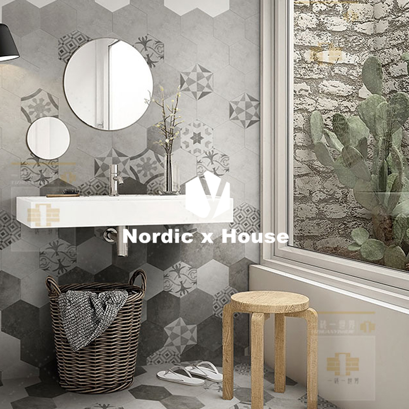 LOFT hexagonal brick cement hexagonal brick floor tile antique hexagonal brick tile mosaic non-slip matte hexagonal tile