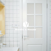 Nordic Net red all porcelain pull groove small white brick kitchen bathroom Plaid wall tile toilet matte 300X600 tile