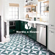 Nordic toilet vintage green Moroccan small tile bathroom tile bathroom wall tile balcony kitchen floral slice 200