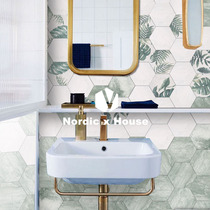 Nordic hexagonal brick kitchen bathroom hexagonal tiles balcony wall tiles restaurant porch tile 200x230