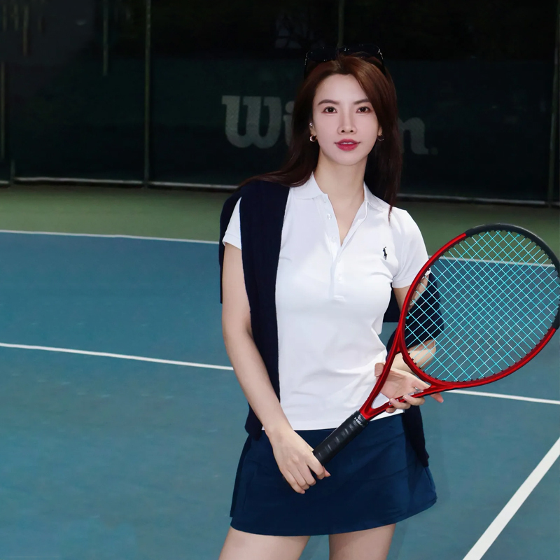 Women's Mid-Waist Sports Breathable Quick-Drying Tennis Badminton Golf Elastic Skirt with Built-In Safety Shorts