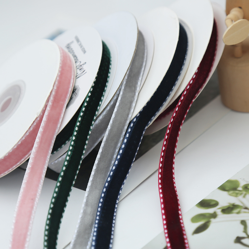 1cm Velvet Cord Flocked Ribbon Velvet Ribbon Decorative Accessories Plush DIY Handmade Satin Ribbon