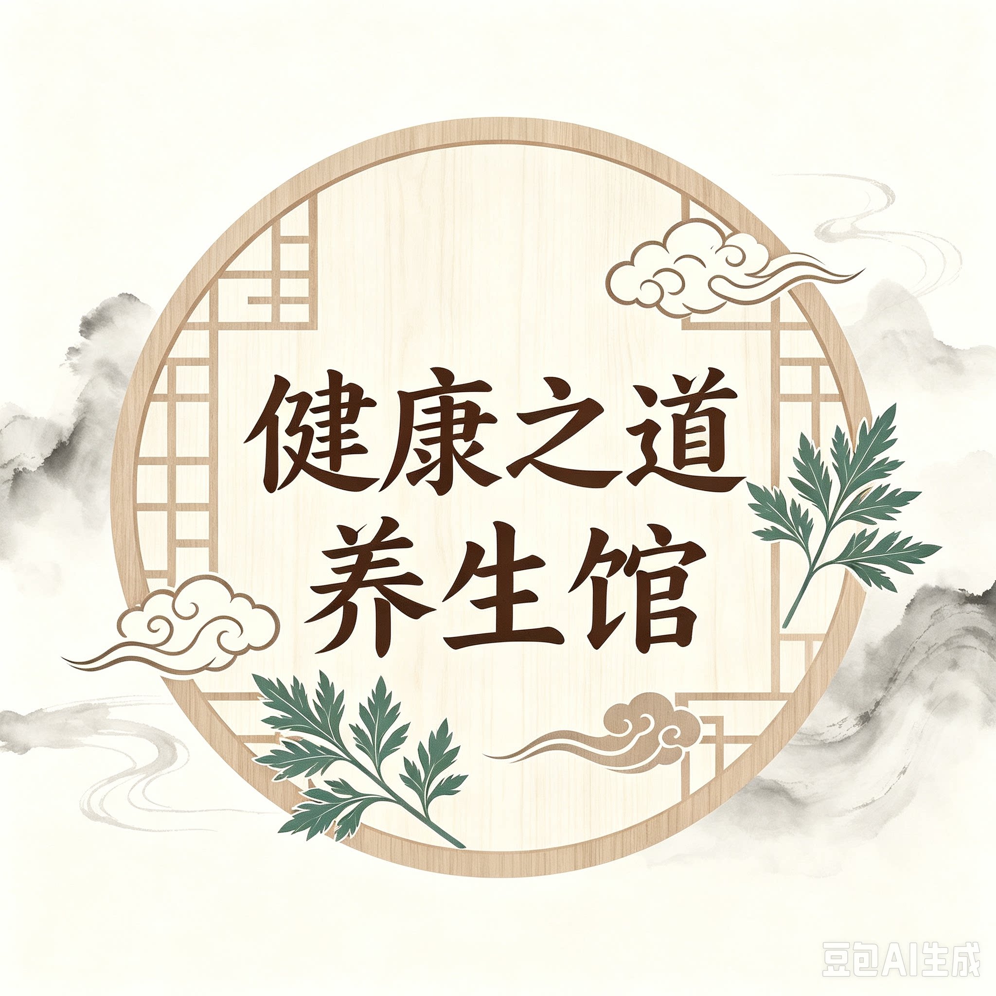健康之道养生馆的LOGO