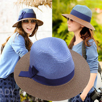 New Bow Tie Beach Hat Sunhat Children Leather Strap Butterfly Knot Summer Sun Grass Hat Woman Hat