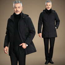 Dad winter jacket middle-aged mens cotton-padded velvet padded down padded jacket clothing middle-aged and elderly grandfather mens winter