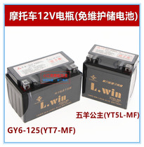 Motorcycle storage battery 12V long winning battery GY6 scooter-free maintenance storage battery YTX7A-BS
